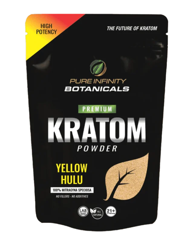Yellow Hulu Powder by Pure Infinity Botanicals featuring a smooth balanced yellow vein botanical profile