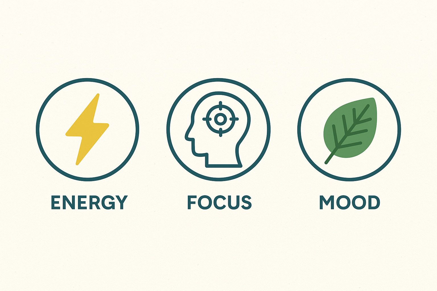 Infographic highlighting the key benefits of White Vein Kratom including energy, focus, and mood support