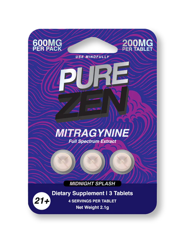 Pure Zen Midnight Splash 3ct blister pack botanical tablets packaging