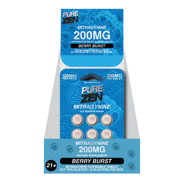 Pure Zen Berry Burst 10-count display containing 6ct blister packs